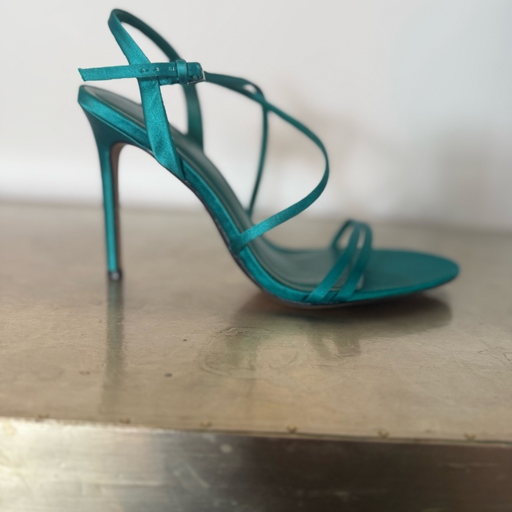 Zara Teal Strappy Heels